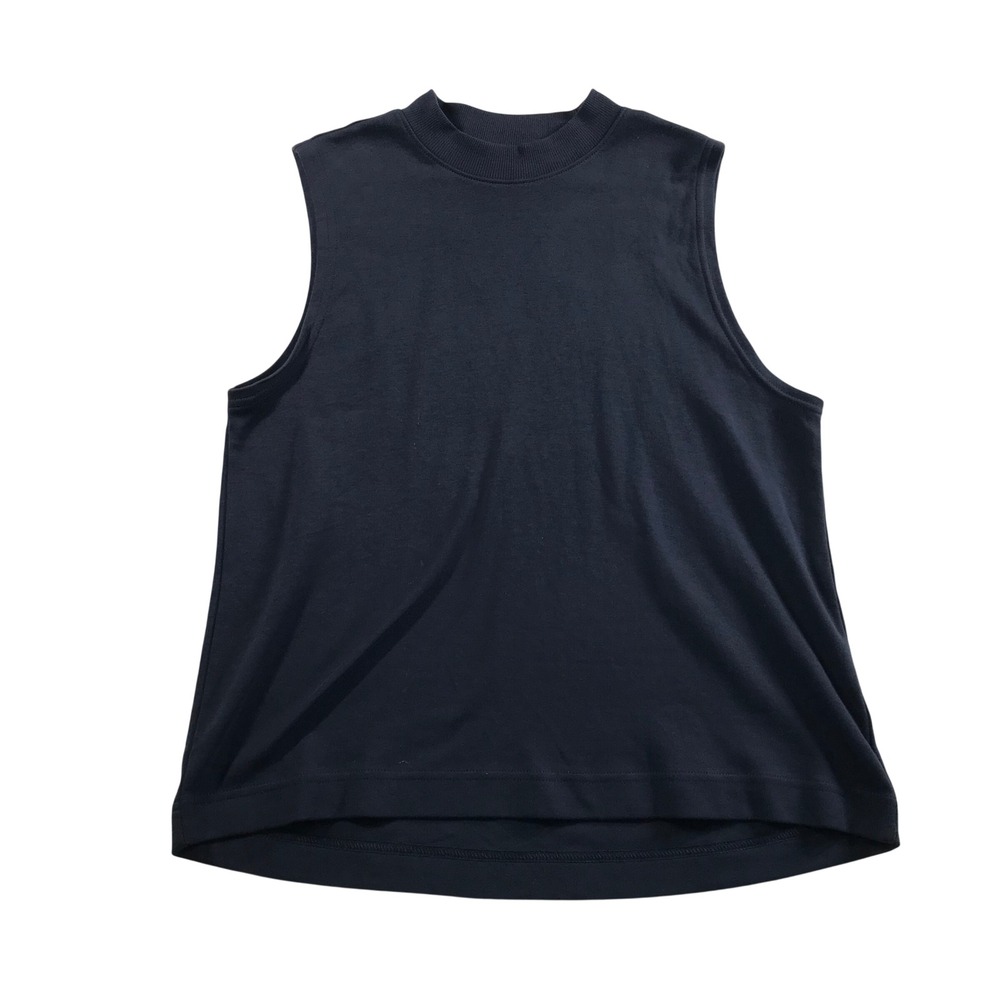 Pact Organic Cotton High Neck Sleeveless Tank Top Navy Blue Medium